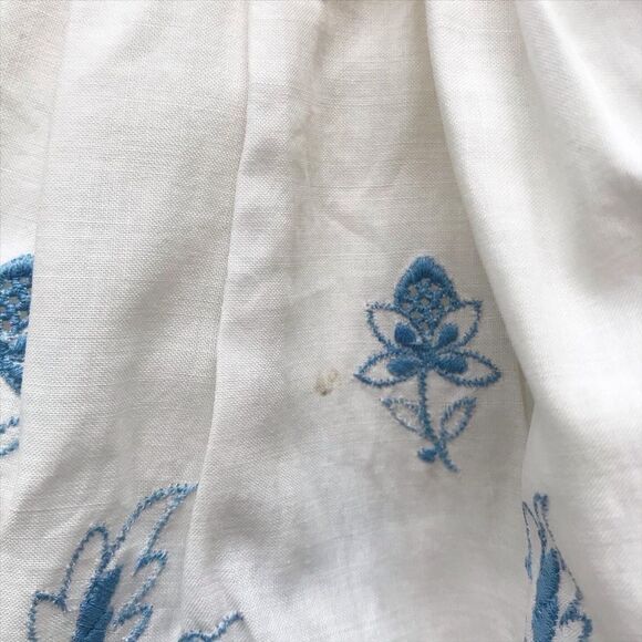 Vintage blue embroidered collar dress fits 5/6T - Picture 7 of 11